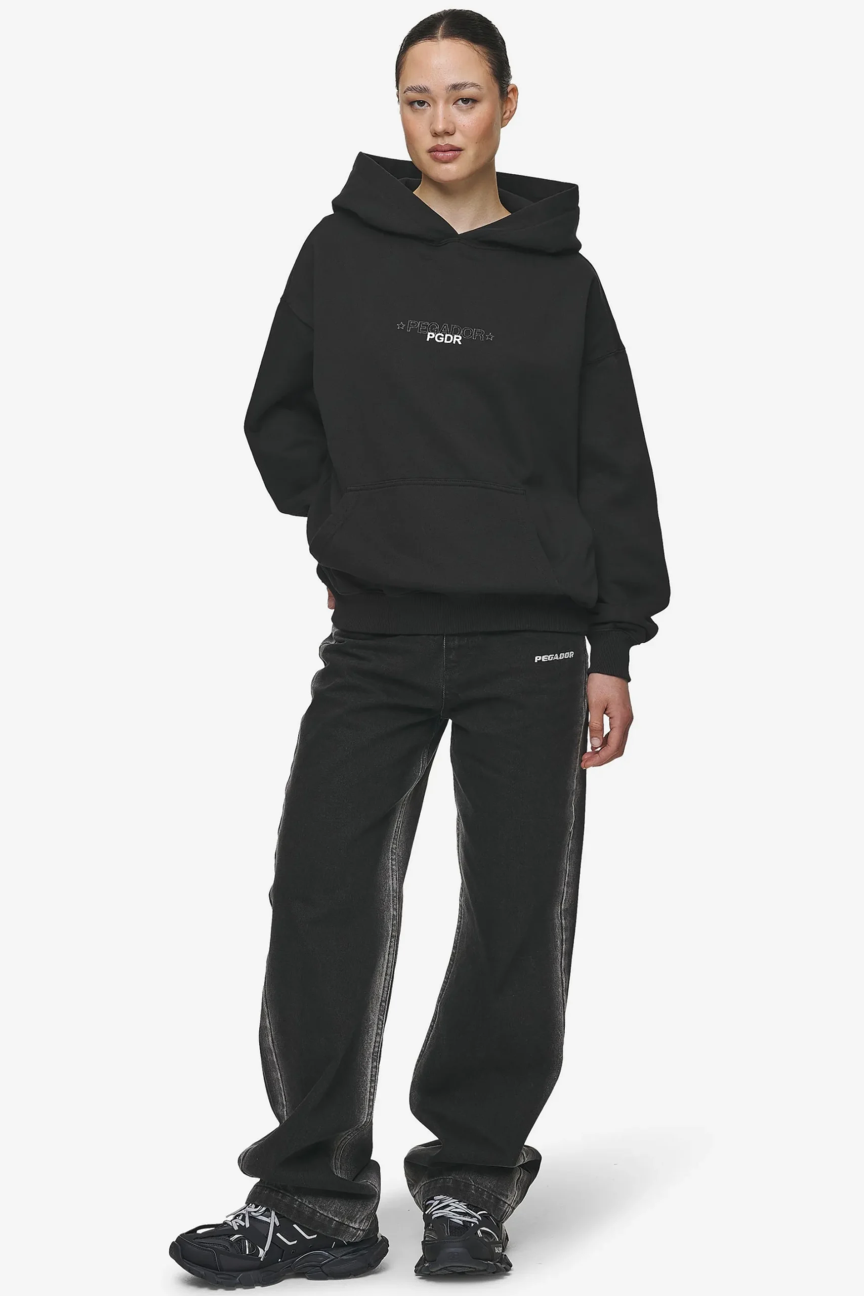 Pegador Hoodies|Sonia Oversized Hoodie Washed Black