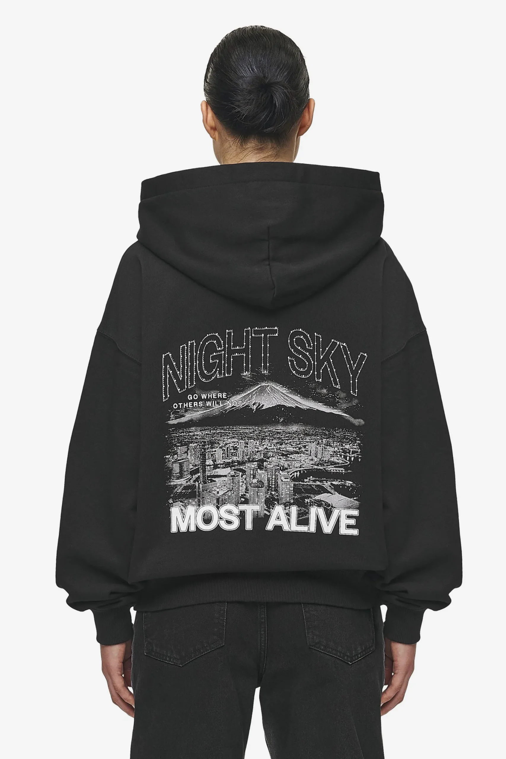 Pegador Hoodies|Sonia Oversized Hoodie Washed Black