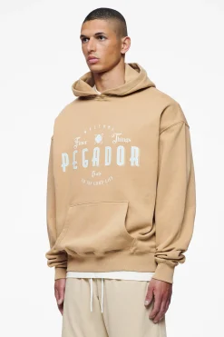 Pegador Hoodies|Stokes Oversized Hoodie Vintage Washed Espresso