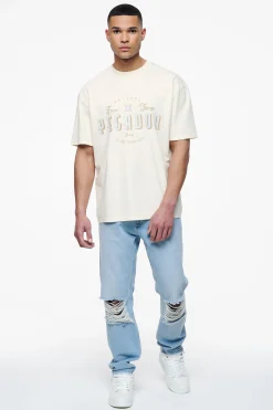 Pegador Tees|Stokes Oversized Tee Vintage Washed Unbleached