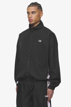 Pegador Track Jackets|Stow Boxy Track Jacket Black Bubblegum