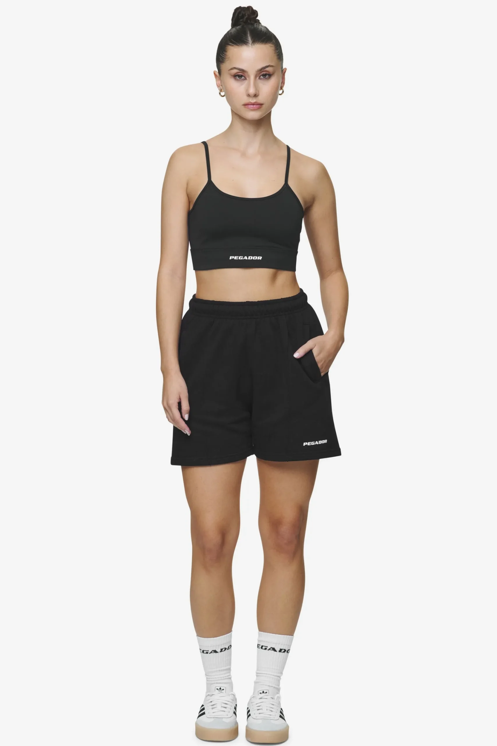 Pegador Shorts|Sully High Waisted Shorts White Gum Black