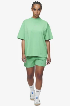 Pegador Shorts|Sully High Waisted Shorts White Gum Washed peppermint green