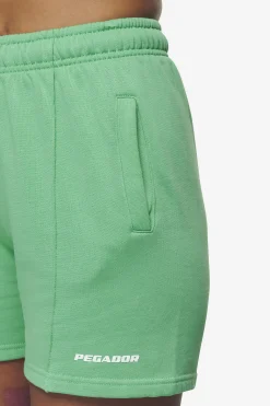 Pegador Shorts|Sully High Waisted Shorts White Gum Washed peppermint green