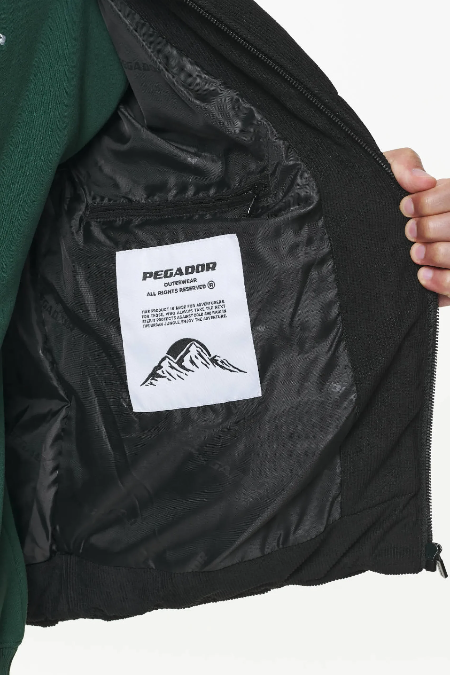 Pegador Jackets|Sundre Cord Puffer Jacket Black
