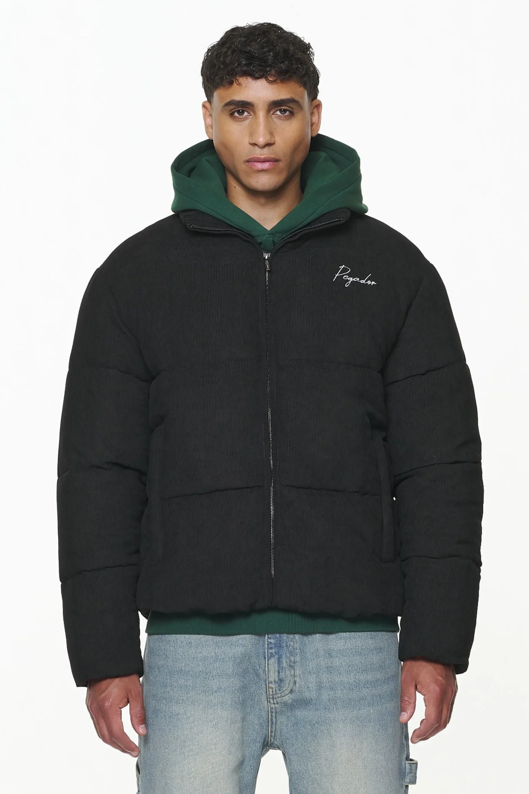 Pegador Jackets|Sundre Cord Puffer Jacket Black
