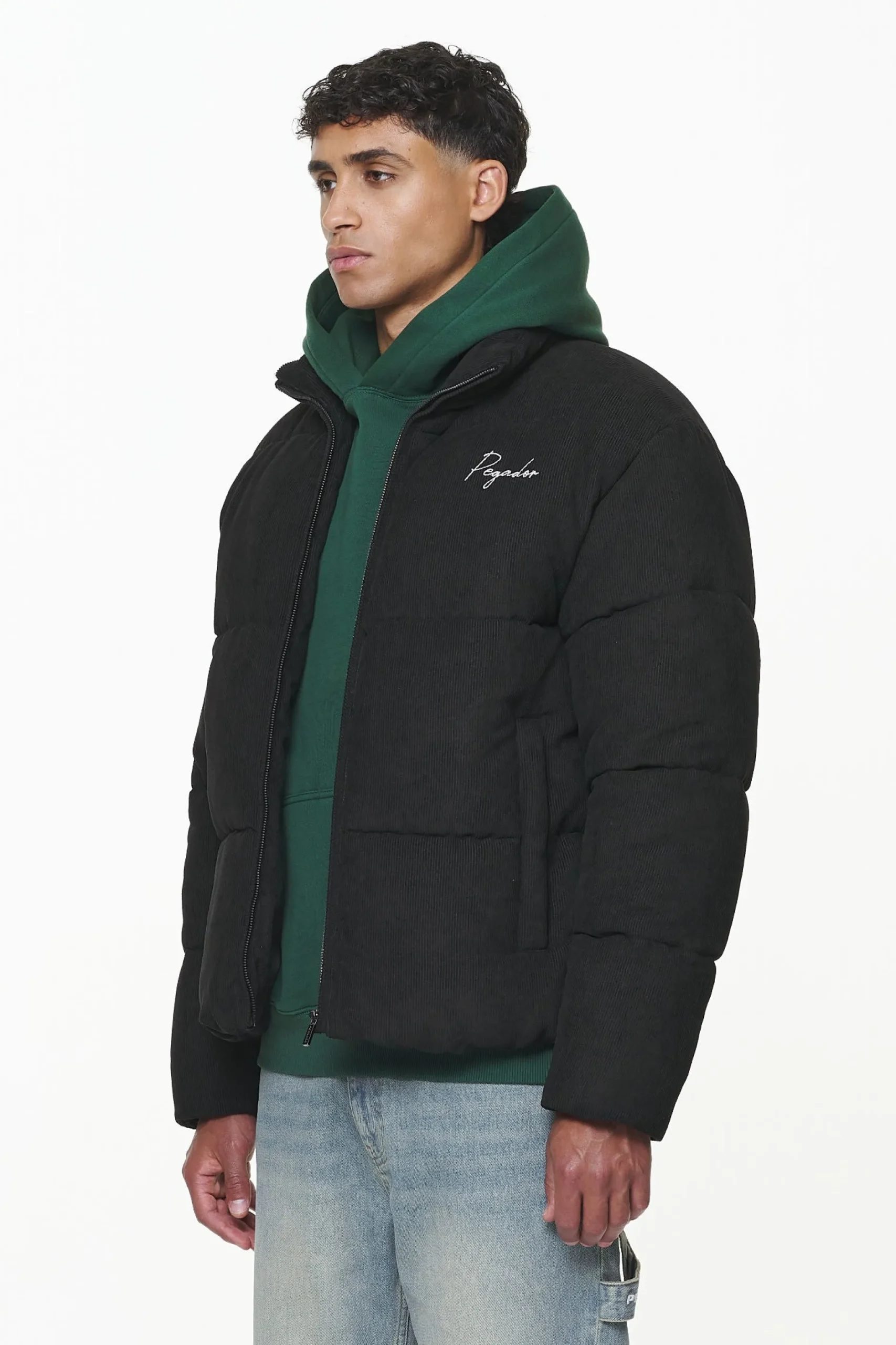 Pegador Jackets|Sundre Cord Puffer Jacket Black
