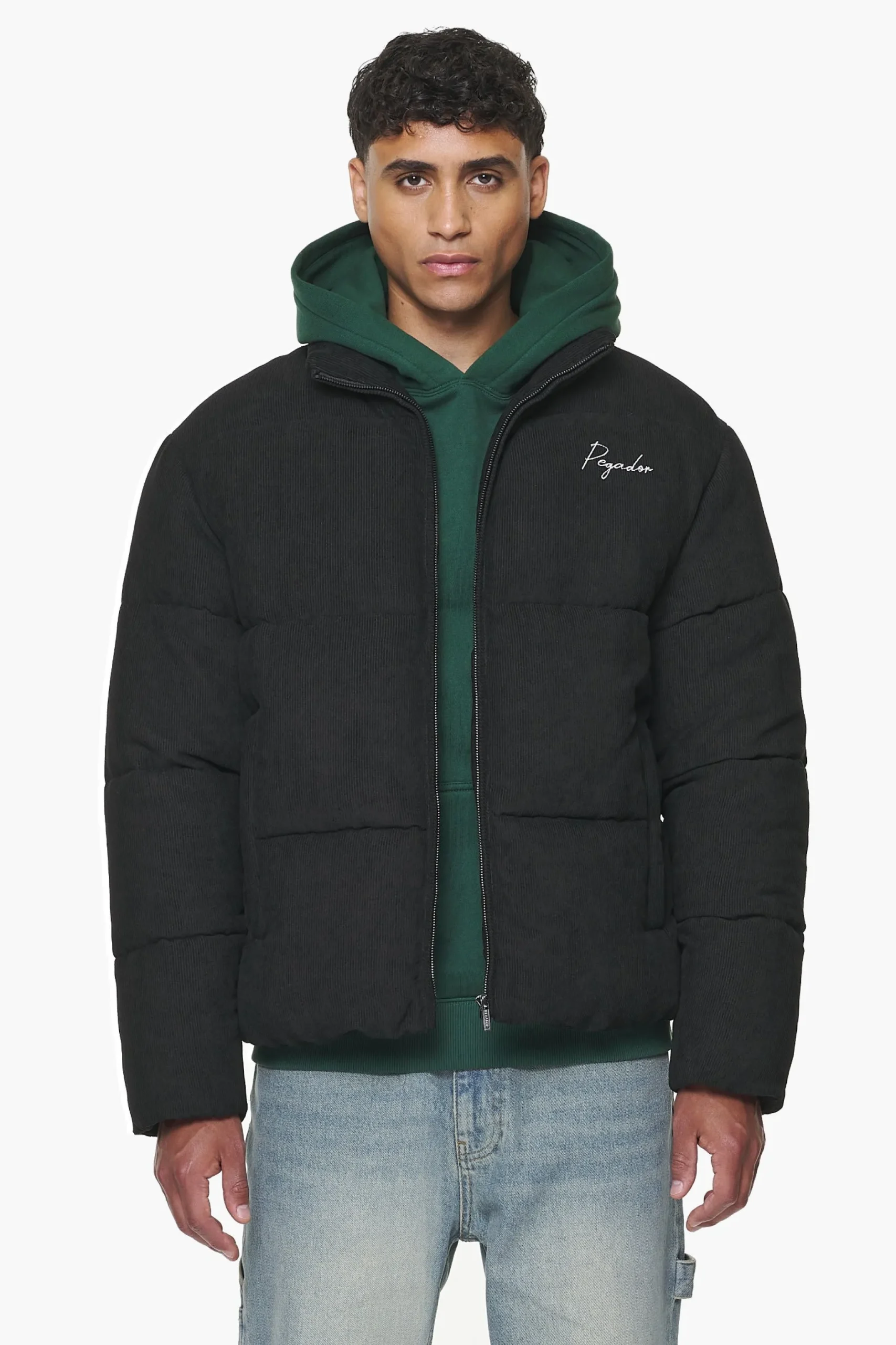 Pegador Jackets|Sundre Cord Puffer Jacket Black
