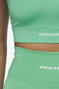 Pegador Tops|Taja Sport Bra White Peppermint green