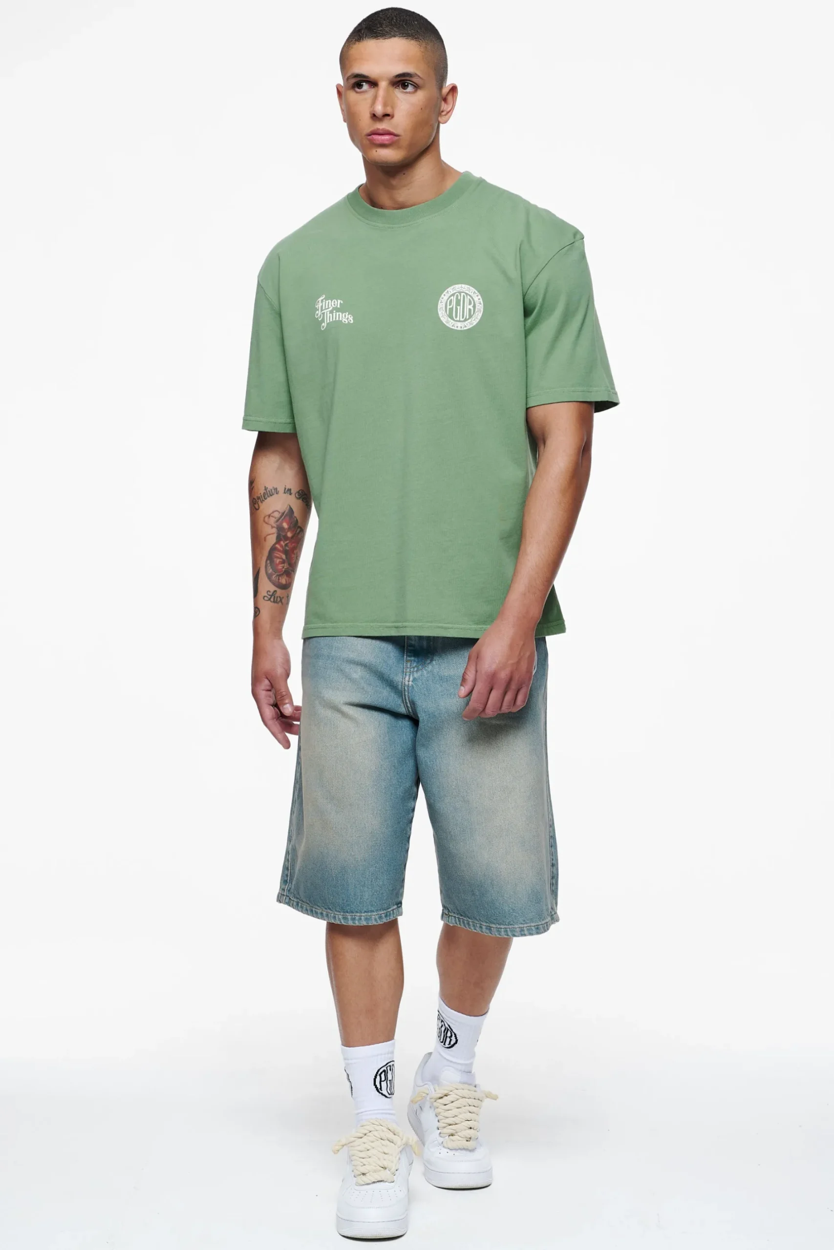 Pegador Tees|Talbot Oversized Tee Vintage Washed Cypress Green