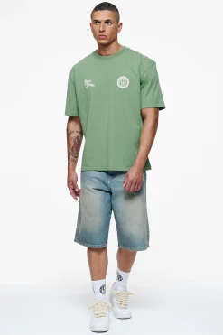 Pegador Tees|Talbot Oversized Tee Vintage Washed Cypress Green