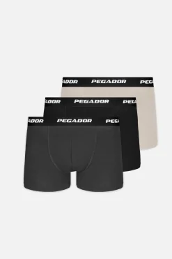 Pegador Underwear|Tantun Boxershorts 3 Pack Light Beige Anthracite Black