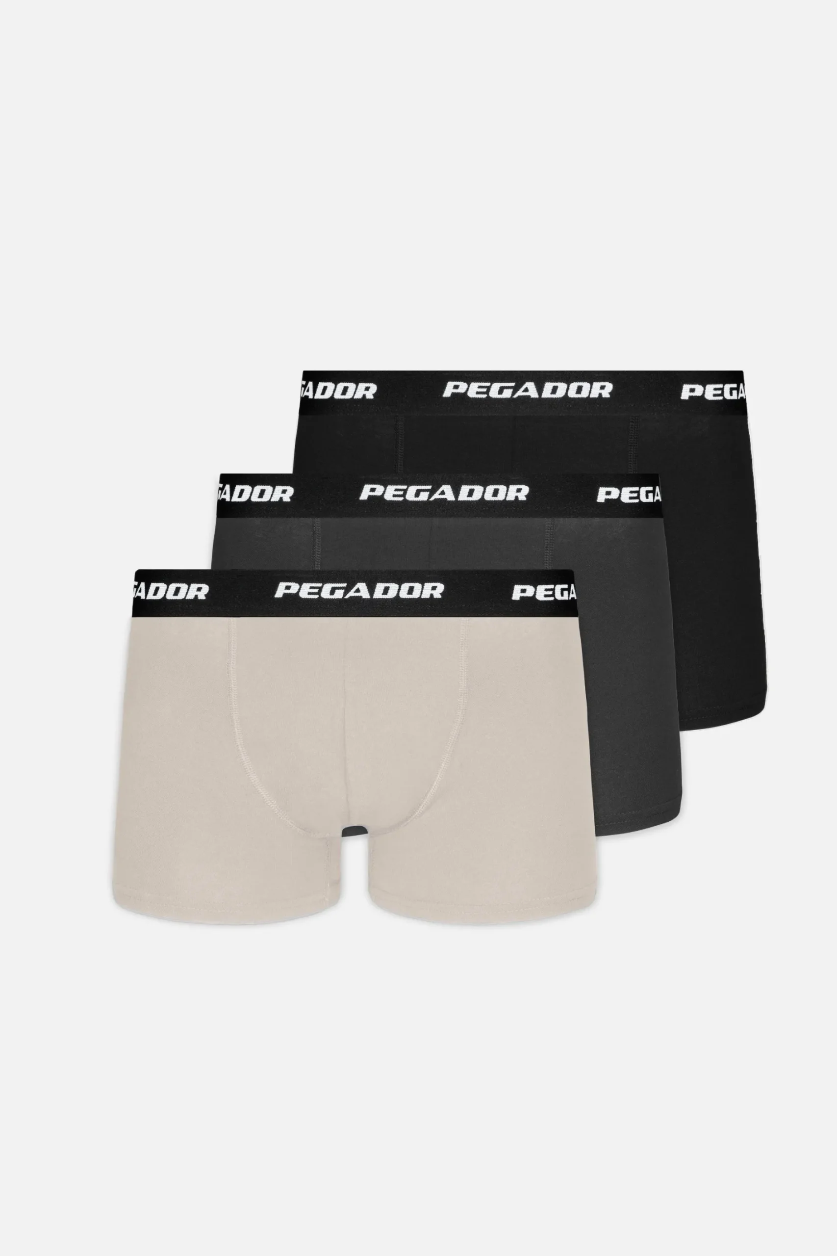 Pegador Underwear|Tantun Boxershorts 3 Pack Light Beige Anthracite Black