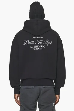 Pegador Hoodies|Tavery Oversized Hoodie Vintage Washed Onyx Black