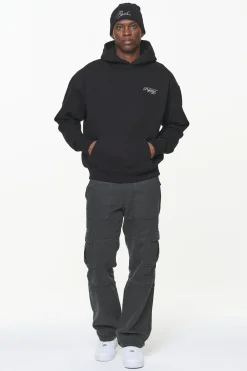 Pegador Hoodies|Tavery Oversized Hoodie Vintage Washed Onyx Black