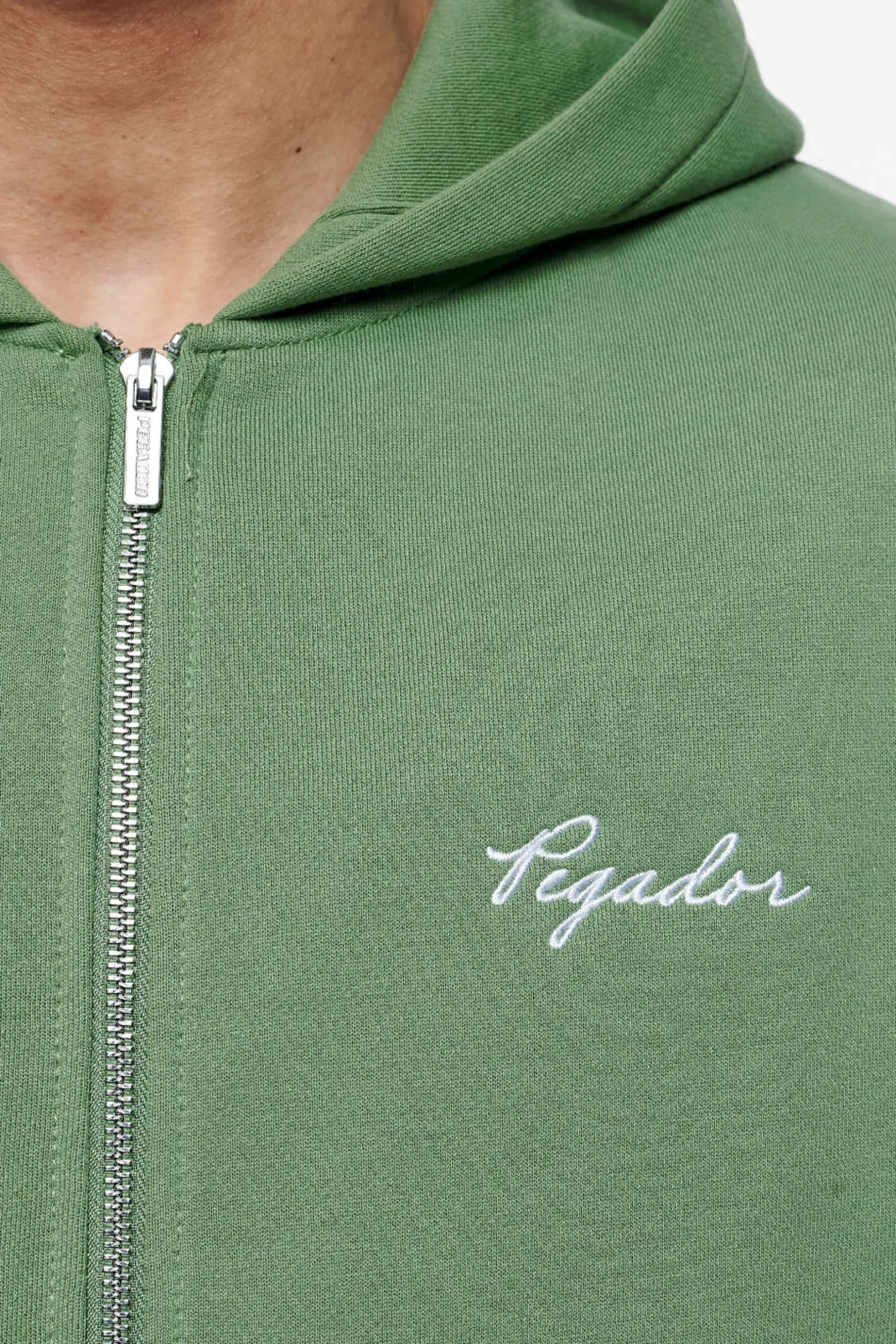 Pegador Hoodies|Zip Hoodies|Teston Sweat Jacket Vintage Washed Cypress Green