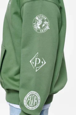 Pegador Hoodies|Zip Hoodies|Teston Sweat Jacket Vintage Washed Cypress Green