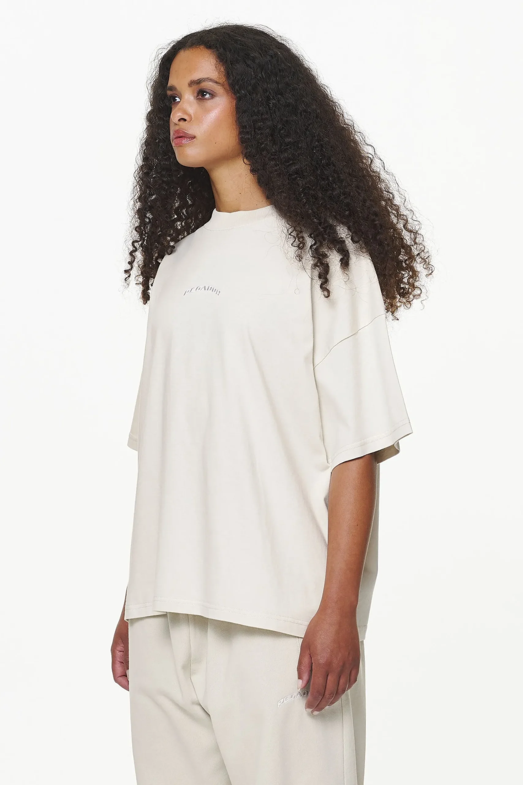 Pegador Tees|Thames Heavy Oversized Tee Vintage Washed Bone White