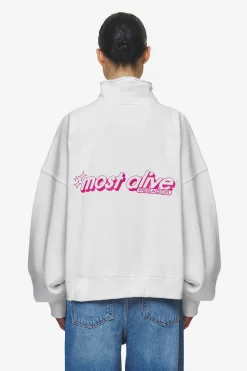 Pegador Sweaters|Thea Oversized Halfzip Sweater White