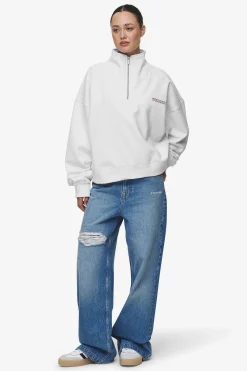 Pegador Sweaters|Thea Oversized Halfzip Sweater White