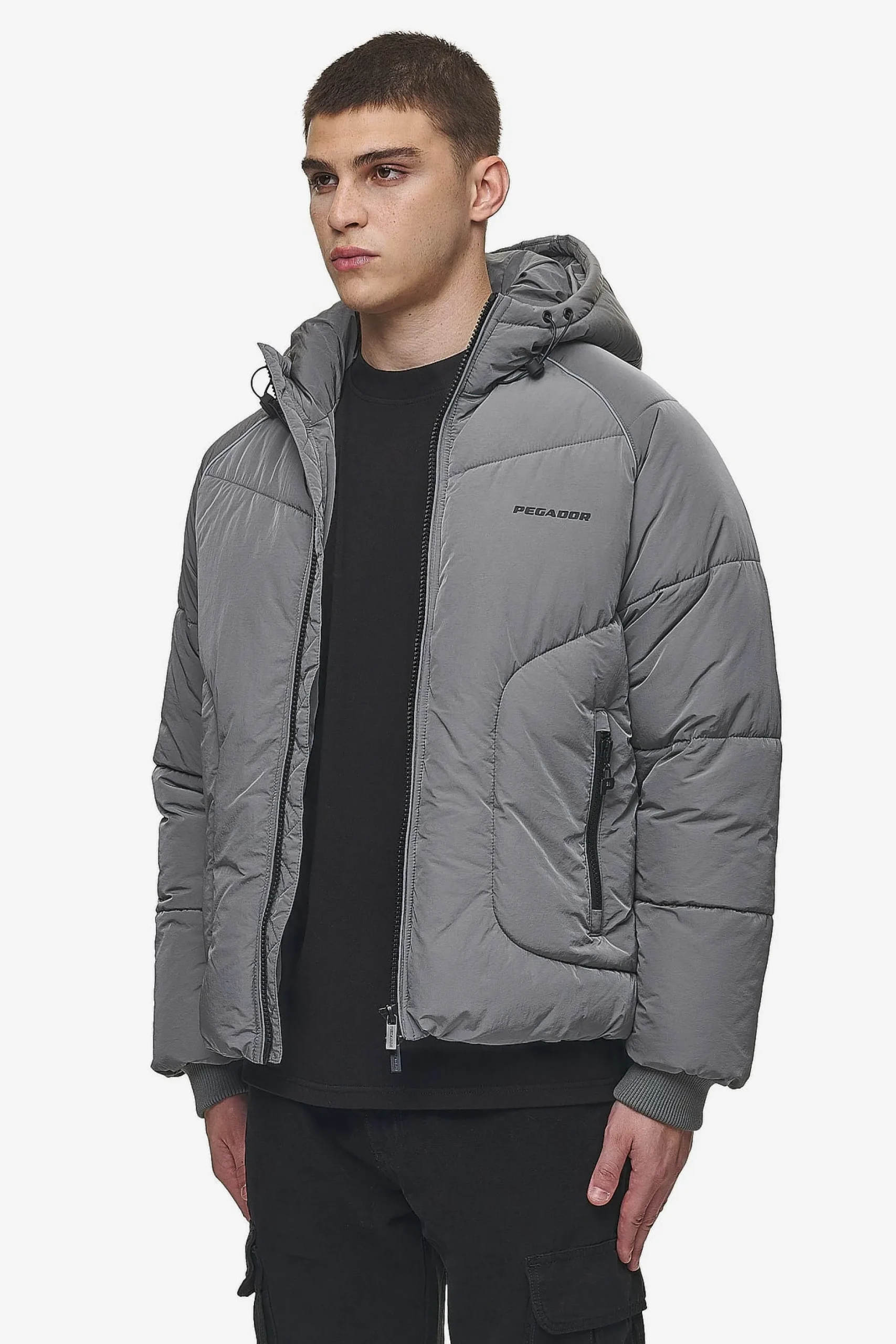 Pegador Jackets|Toby Crushed Raglan Puffer Jacket Anthracite