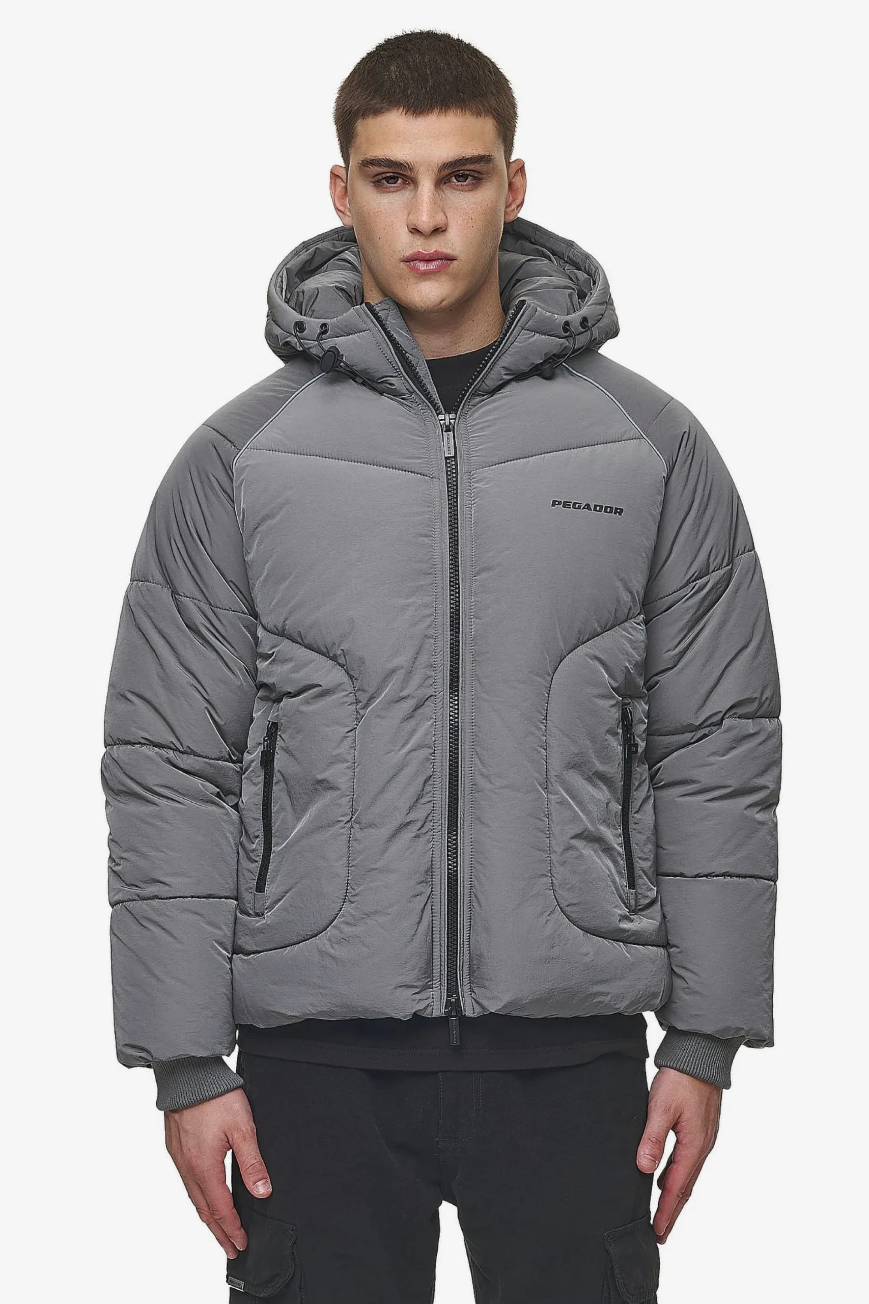 Pegador Jackets|Toby Crushed Raglan Puffer Jacket Anthracite