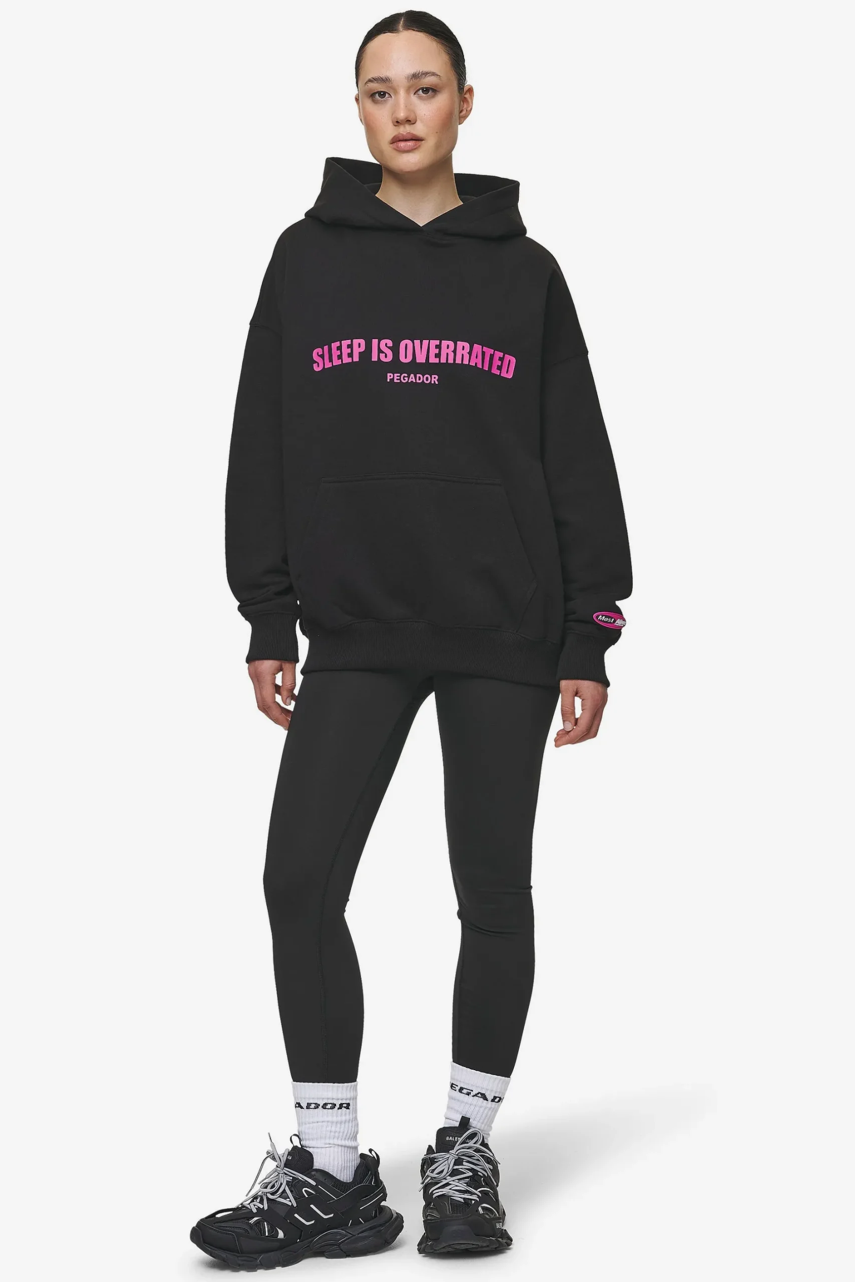 Pegador Hoodies|Tori Oversized Hoodie Washed Black