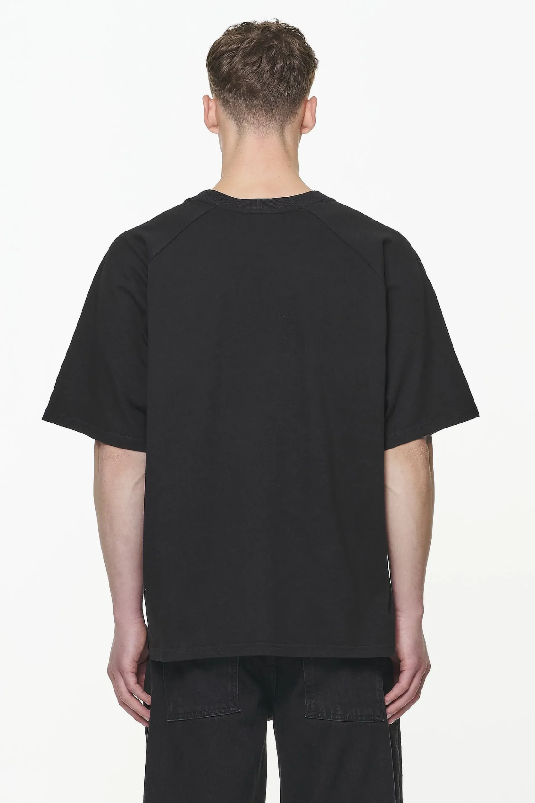 Pegador Tees|Trafford Raglan Boxy Tee Vintage Washed Onyx Black