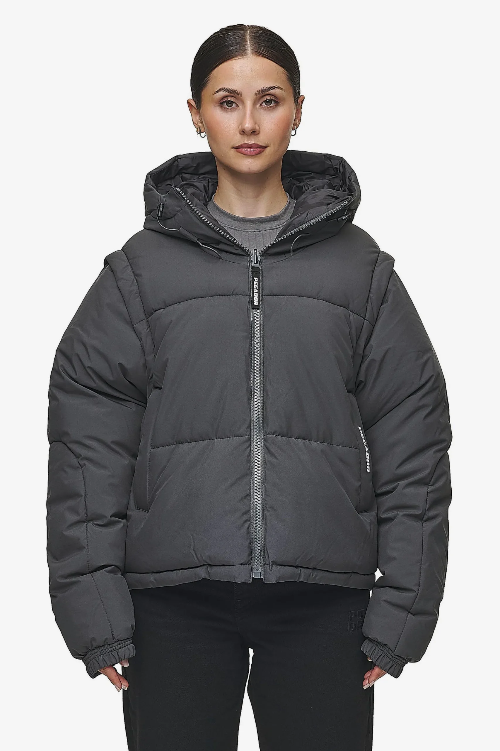Pegador Jackets|Trixy 4 In 1 Reversible Puffer Jacket Anthracite