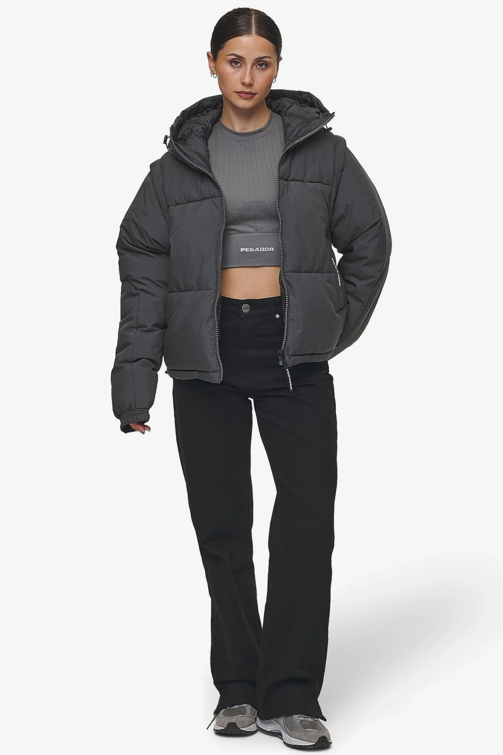 Pegador Jackets|Trixy 4 In 1 Reversible Puffer Jacket Anthracite
