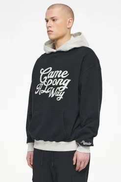 Pegador Hoodies|Trounce Oversized Hoodie Vintage Washed Black Ink Angels Cream