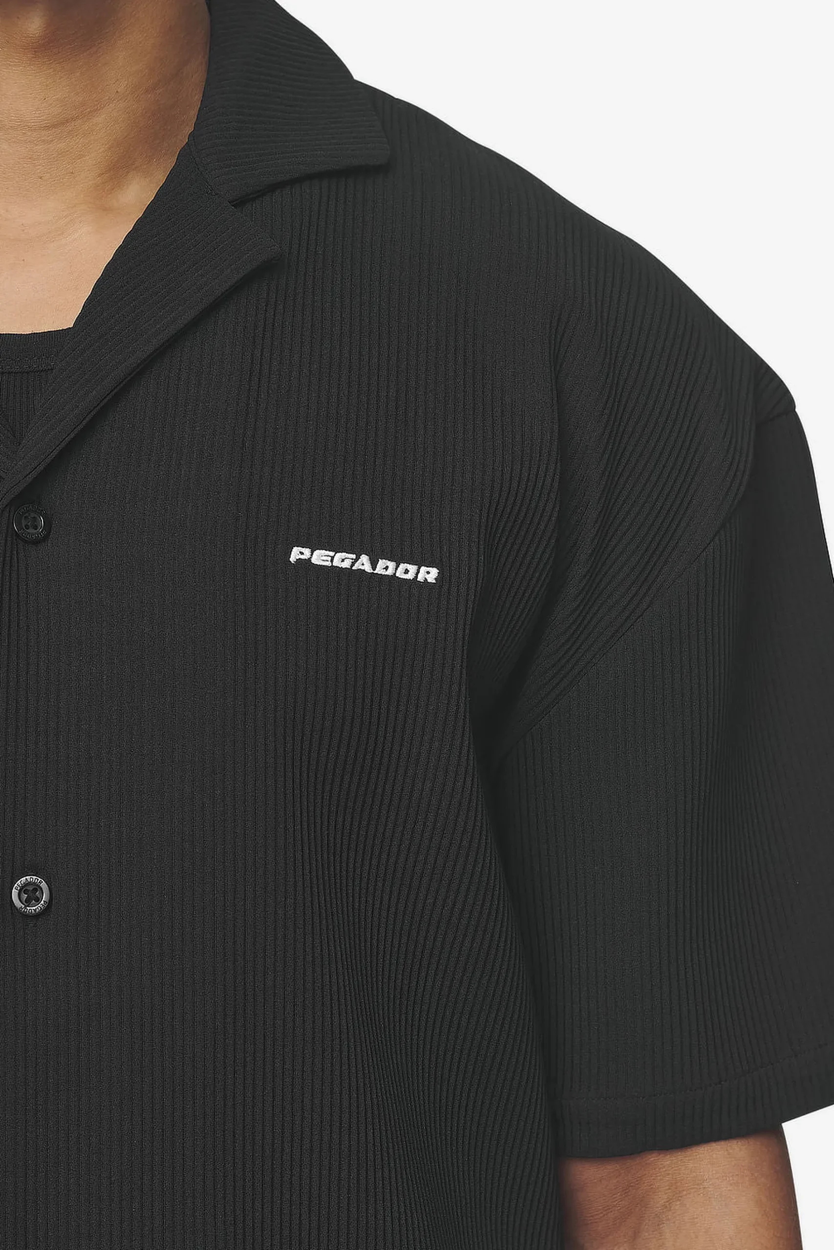 Pegador Shirts|Troy Plissee Summer Shirt Black