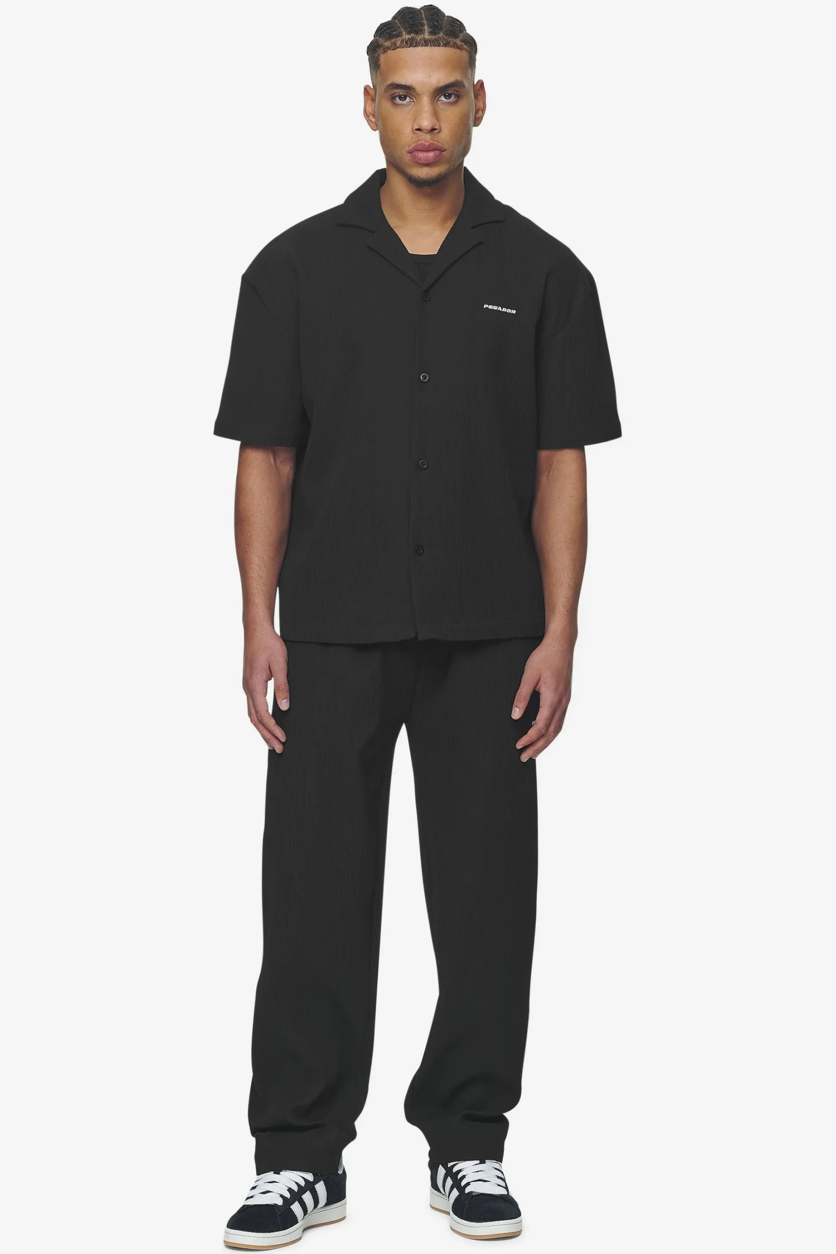 Pegador Shirts|Troy Plissee Summer Shirt Black