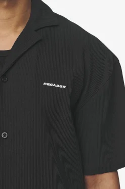 Pegador Shirts|Troy Plissee Summer Shirt Black