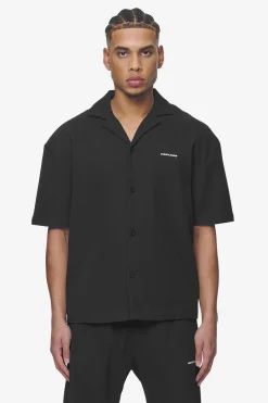 Pegador Shirts|Troy Plissee Summer Shirt Black