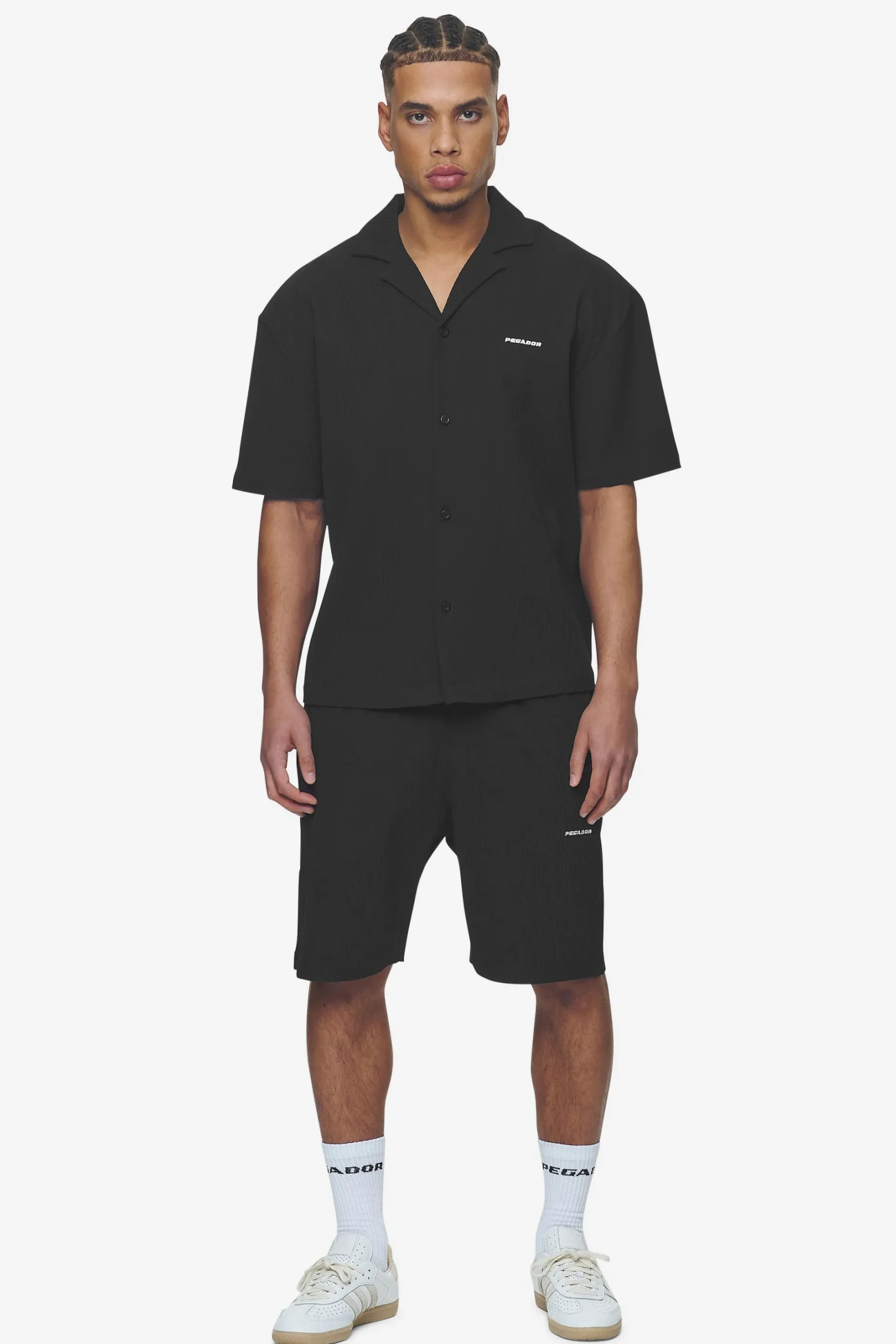Pegador Shirts|Troy Plissee Summer Shirt Black