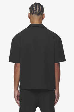 Pegador Shirts|Troy Plissee Summer Shirt Black