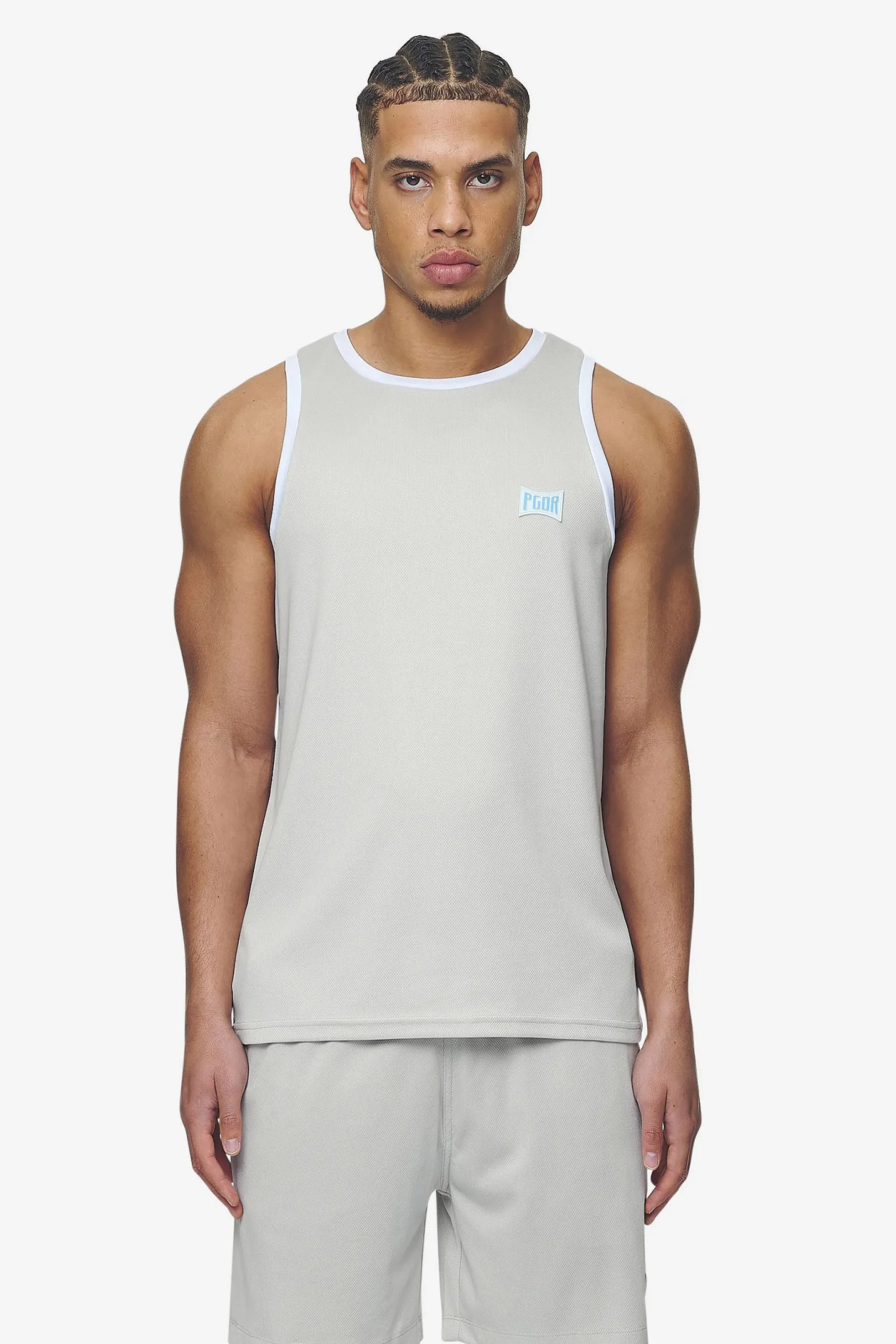 Pegador Tees|Tulare Mesh Tank Top Pearl grey