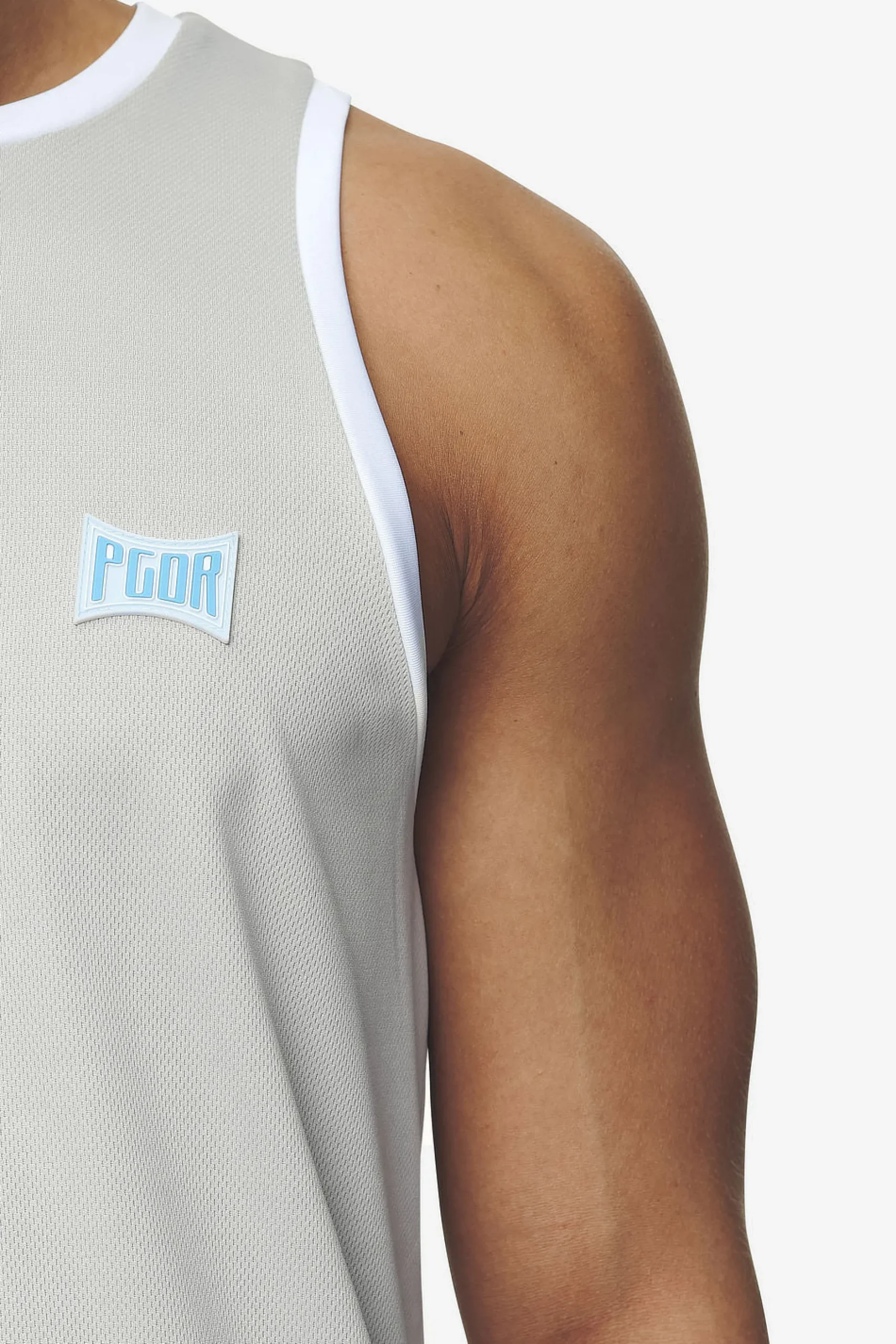 Pegador Tees|Tulare Mesh Tank Top Pearl grey