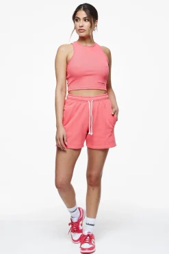 Pegador Shorts|Umbria High Waisted Shorts Vintage Washed Strawberry Gum