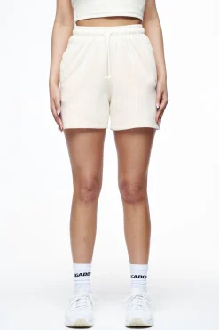 Pegador Shorts|Vintage Washed Unbleached Gum Umbria High Waisted Shorts