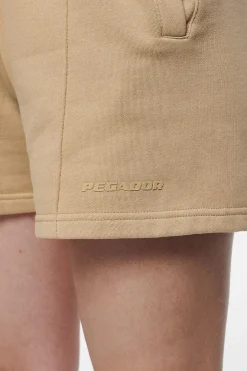 Pegador Shorts|Umbria High Waisted Shorts Vintage Washed Espresso Gum