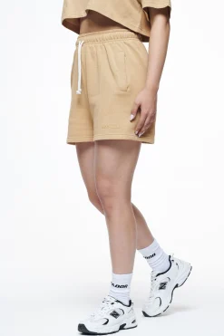 Pegador Shorts|Umbria High Waisted Shorts Vintage Washed Espresso Gum
