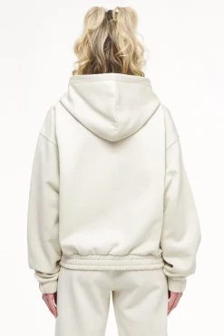 Pegador Hoodies|Zip Hoodies|Valinda Cropped Zip Hoodie Vintage Washed Angels Cream Gum