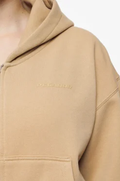 Pegador Hoodies|Zip Hoodies|Valinda Cropped Zip Hoodie Vintage Washed Espresso Gum