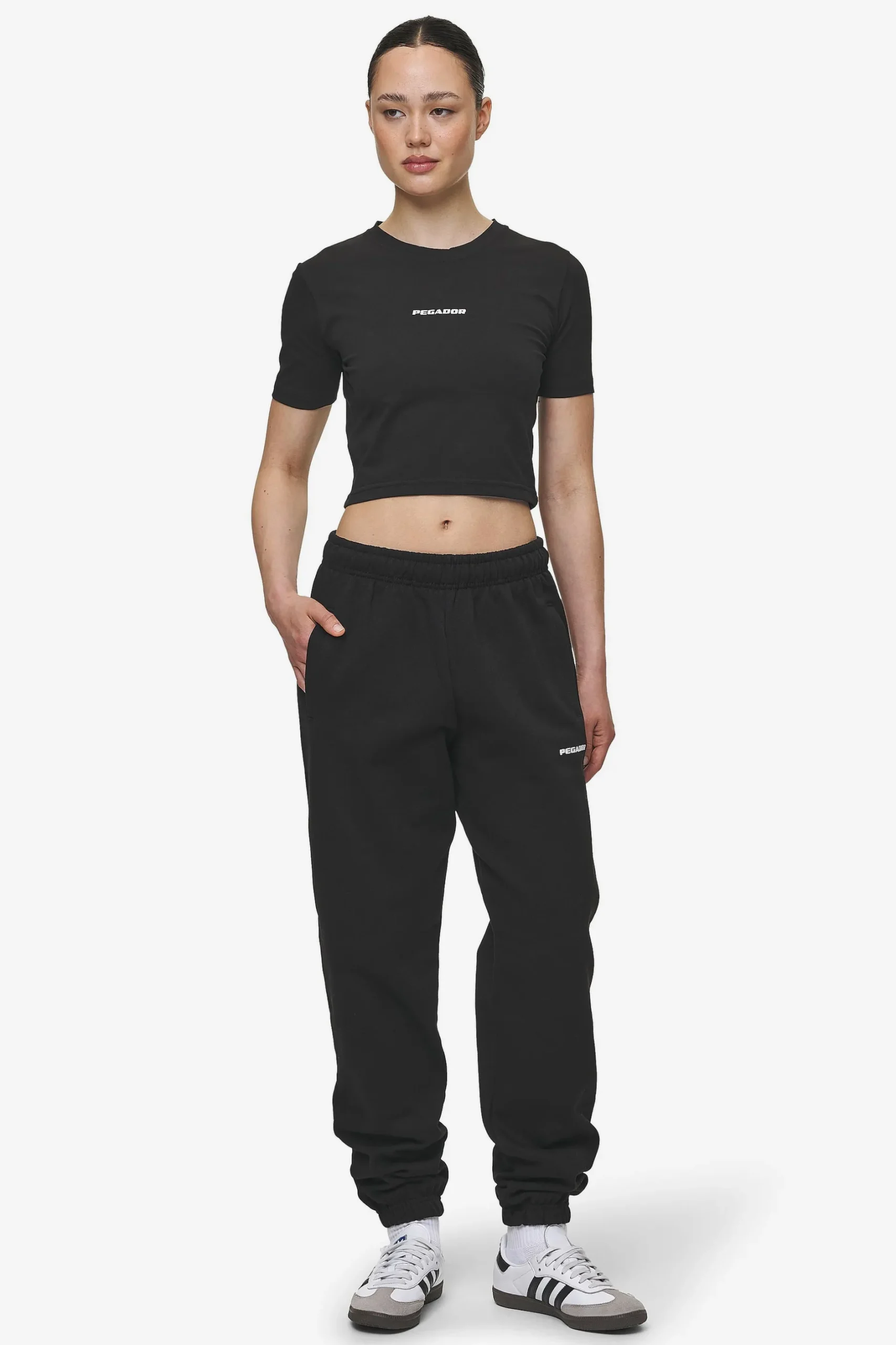 Pegador Pants|Villa High Waisted Sweat Pants White Gum Black
