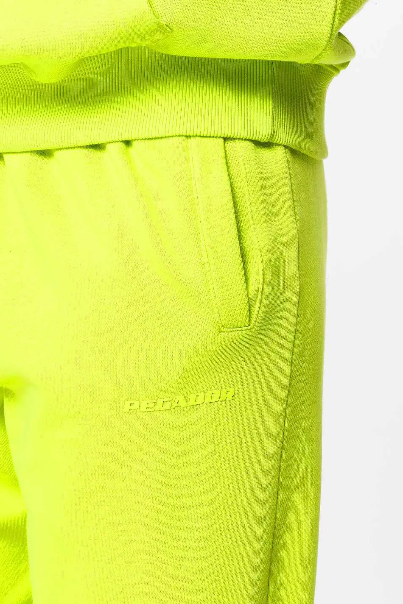 Pegador Pants|Villa High Waisted Sweat Pants Washed Lime Yellow Gum