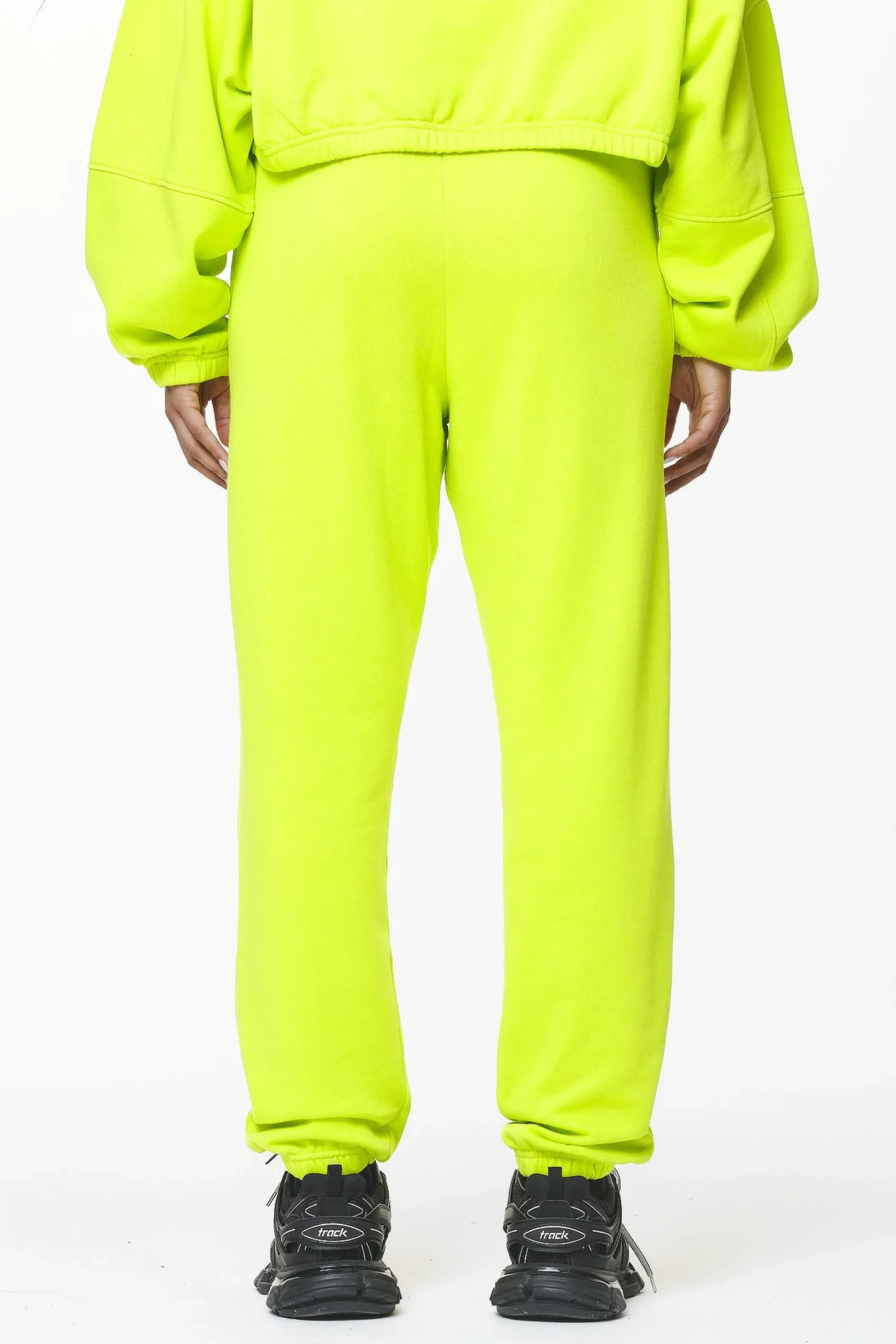 Pegador Pants|Villa High Waisted Sweat Pants Washed Lime Yellow Gum