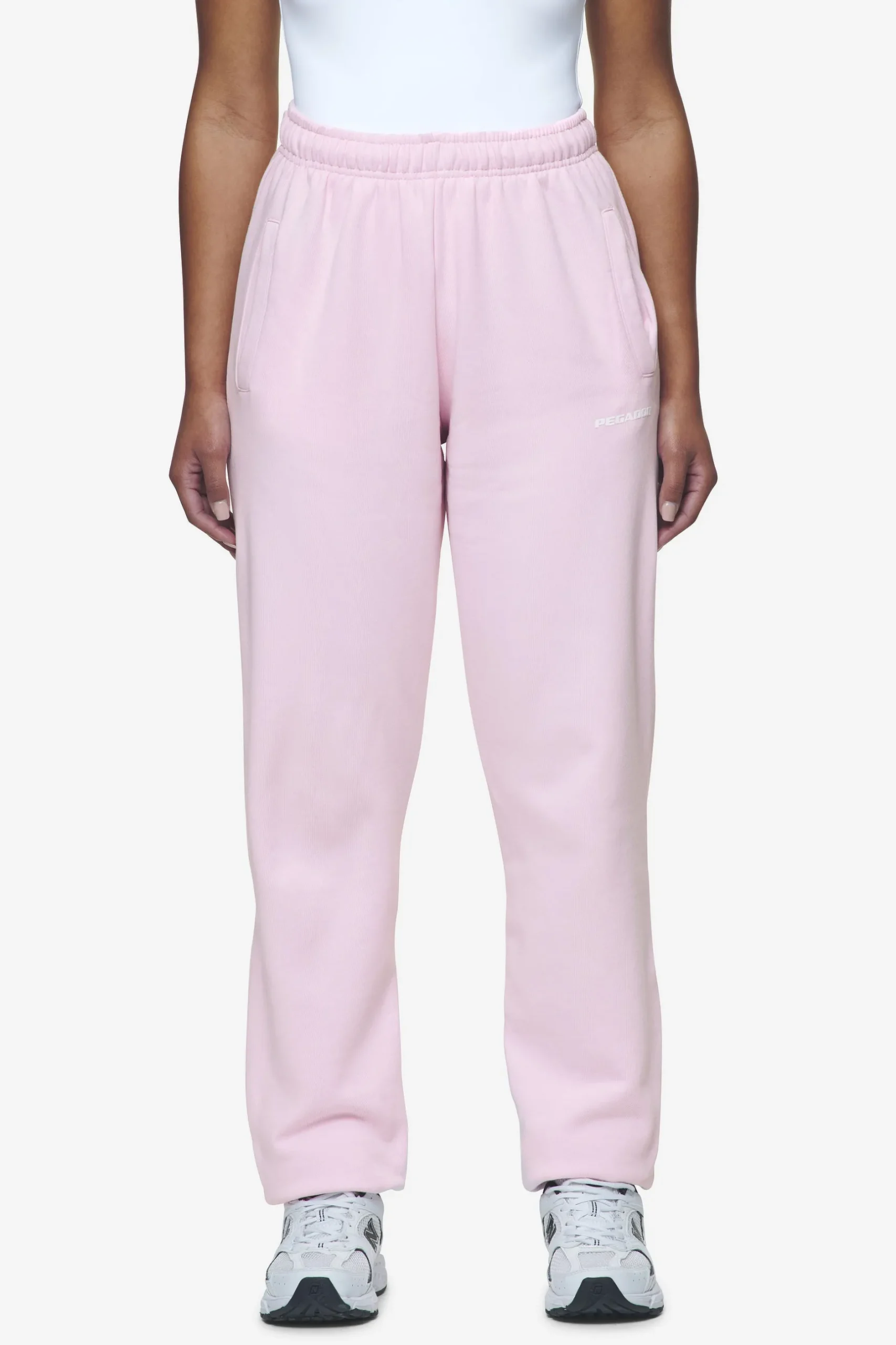 Pegador Pants|Villa High Waisted Sweat Pants White Gum Washed bubblegum