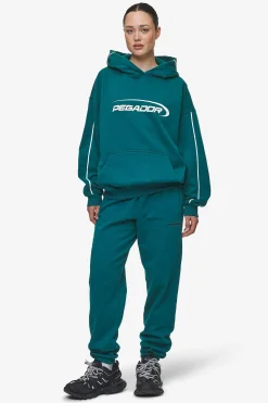 Pegador Pants|Villa High Waisted Sweat Pants Washed Urban Turquoise Black Gum